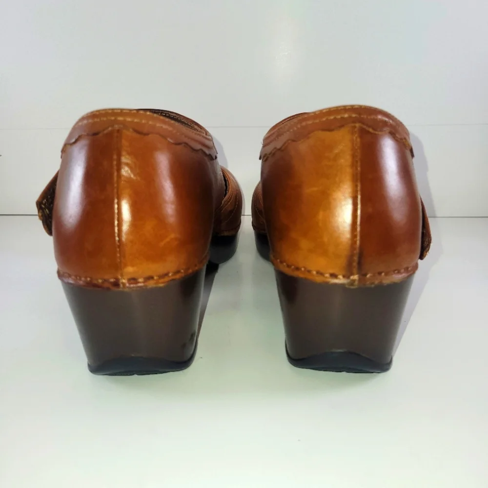 Dansko Brown Leather "Harlow" Clogs Mary Janes 41 - Picture 4 of 7